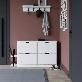 Hanah Home Duru 1600-50 Gabinete de Zapatos Blanco Mate